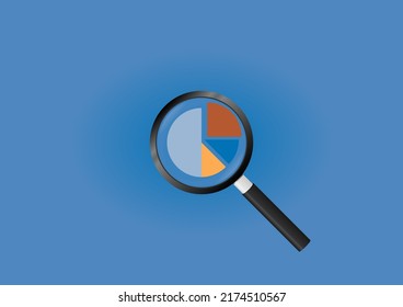 Magnifying Glass Focus on Graph, Suitable for Financial, Business, and Management Concept.