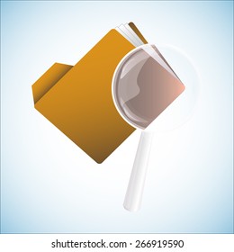 magnifying glass with folder