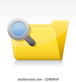 Magnifying glass Folder. Vector in Adobe Illustrator EPS for multiple applications.