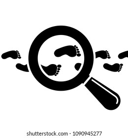 Magnifying Glass Footprints Vector Flat Illustration Stock Vector ...