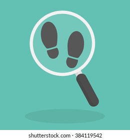 Magnifying Glass Footsteps Icon Stock Vector (Royalty Free) 384119557 ...