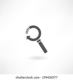magnifying glass in the form of circular arrows