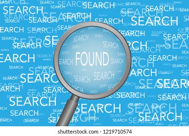 Magnifying glass found among search text
