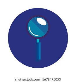 magnifying glass in frame circular isolated icon vector illustration design