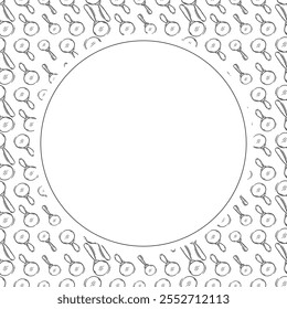 magnifying glass frame. doodle magnifying glass circle frame. hand drawn magnifying glass frame background. magnifying glass background