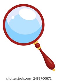Icono de juego de lupa. Vector de dibujos animados juego ui símbolo. Gui de la computadora RPG o juego móvil