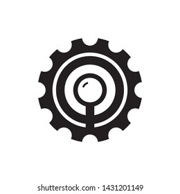 Magnifying glass with gear logo template vector icon design