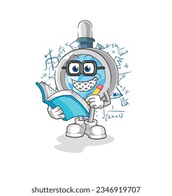 the magnifying glass geek cartoon. cartoon mascot vector