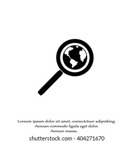 Magnifying glass with a globe