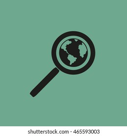 Magnifying glass with a globe