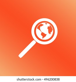Magnifying glass with a globe