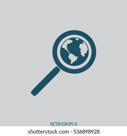 Magnifying glass with a globe