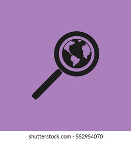 Magnifying glass with a globe