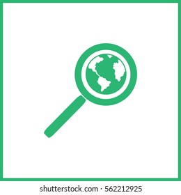 Magnifying glass with a globe