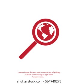 Magnifying glass with a globe