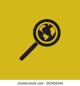 Magnifying glass with a globe