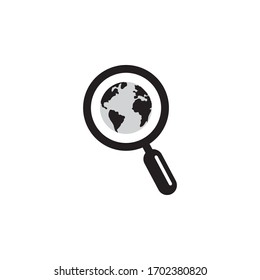 Magnifying Glass Globe Icon In Trendy  Design Vector Eps 10