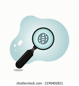 Magnifying glass with globe icon vector illustration
