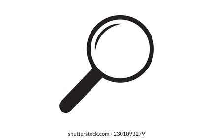 Magnifying Glass Glyph Vector Icon, Symbol or Logo.