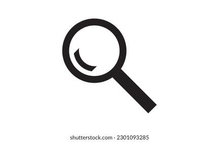 Magnifying Glass Glyph Vector Icon, Symbol or Logo.