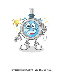 the magnifying glass got an idea cartoon. mascot vector