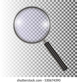 Magnifying Glass, With Gradient Mesh, Isolated on Transparent Background, Vector Illustration