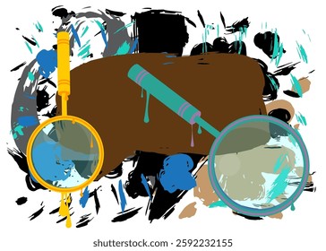 Magnifying Glass graffiti. Abstract modern street art decoration performed in urban painting style.