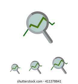 Magnifying glass with graph