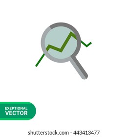 Magnifying glass with graph