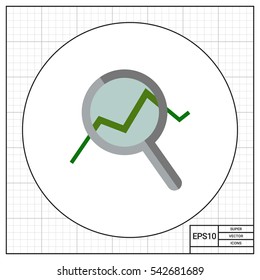 Magnifying glass with graph