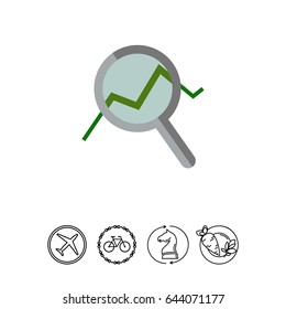 Magnifying glass with graph