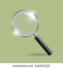 Magnifying glass With Green Background With Gradient Mesh  Vector Illustration