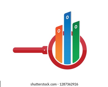 magnifying glass and grow vector