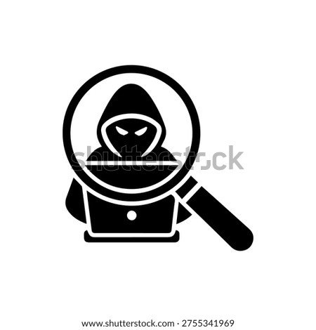 Magnifying glass with hacker line icon vector isolated
Vector line icon on a white background
