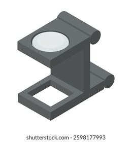 Magnifying glass - hand drawn isometric vector illustration.