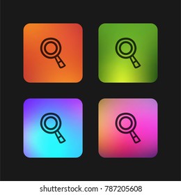 Magnifying glass hand drawn tool four color gradient app icon design