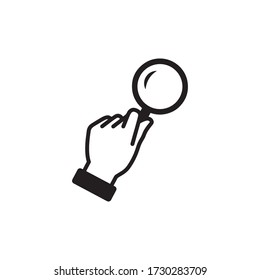 Magnifying Glass in Hand Icon In Trendy  Design Vector Eps 10