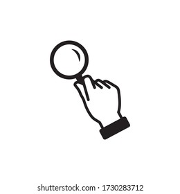 Magnifying Glass in Hand Icon In Trendy  Design Vector Eps 10