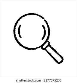 Magnifying glass hand-drawn icon vector graphic illustration