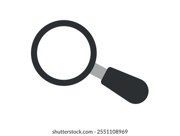 Magnifying glass with handle and black border on background
