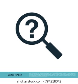 Magnifying Glass and Help Icon Vector Logo Template Illustration Design. Vector EPS 10.