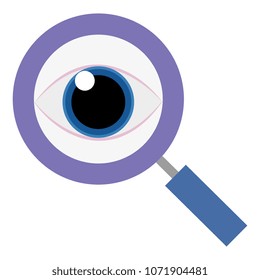 magnifying glass with human eye