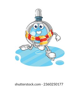the magnifying glass ice skiing cartoon. character mascot vector
