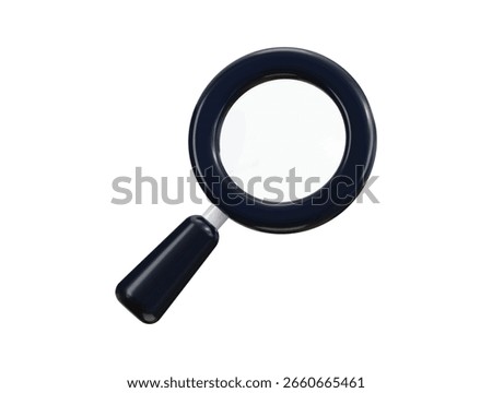 Magnifying glass icon 3d render concept of search engine optimization, research, search, data analysis icon vector illustration