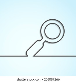 Magnifying glass icon background template. Vector illustration