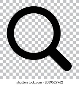Magnifying glass icon. Background transparent vector.