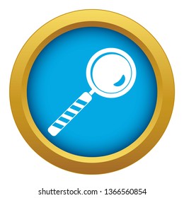 Magnifying glass icon blue vector isolated on white background for any design