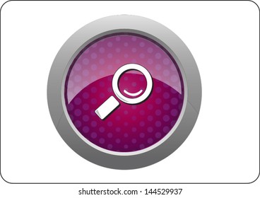 magnifying glass icon button on white background