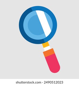 Magnifying glass icon Cartoon illustration.