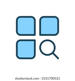 magnifying glass icon, categories apps icon